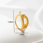 Gold color / 1 Piece Simple Series  Copper   Gold Color Zircon Women's Hoop Earrings 